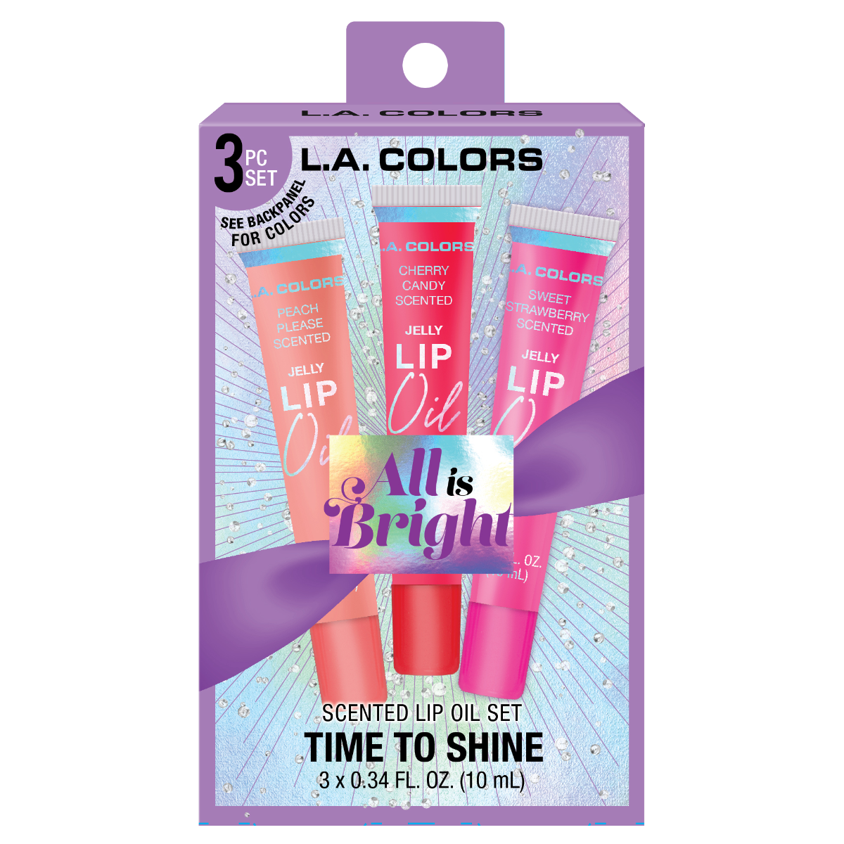 Set De Navidad L.A. Colors Lip Oil Time To Shine In Jellies