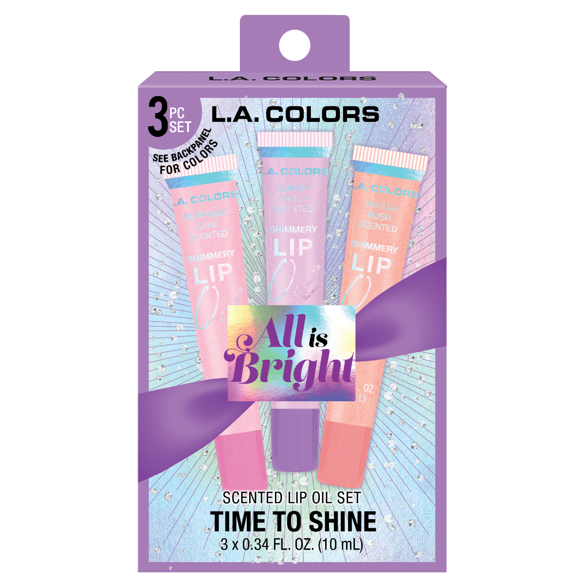 Set De Navidad L.A. Colors Lip Oil Time To Shine In Shimmers - Aceite