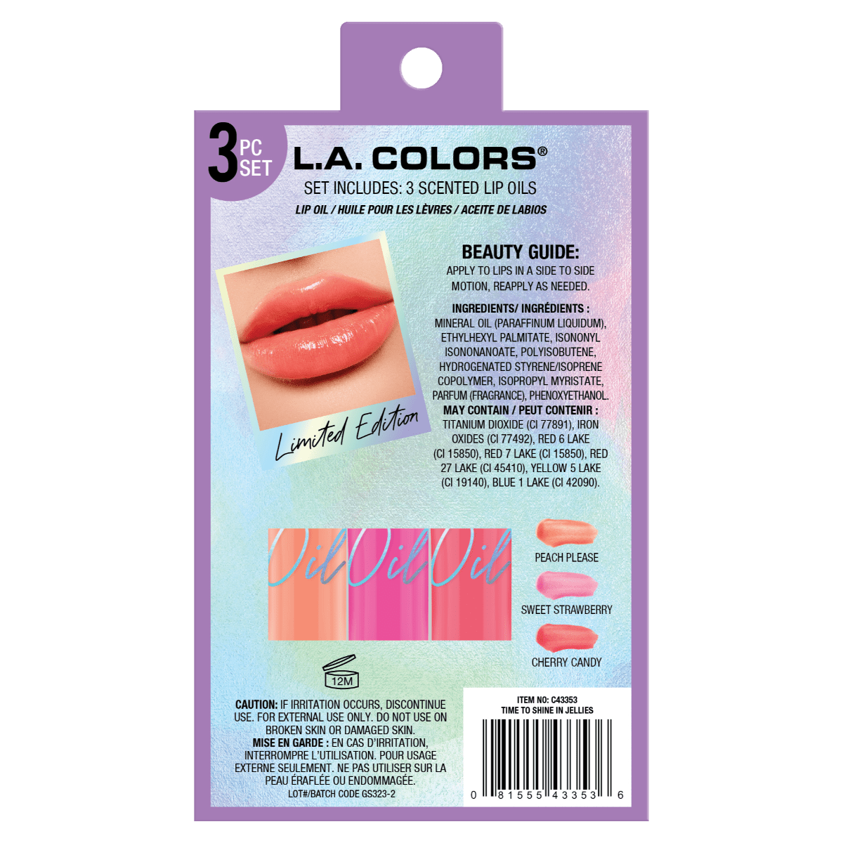 Labial Lip Gloss Bálsamo Oil C/glitter Brillante De Labios